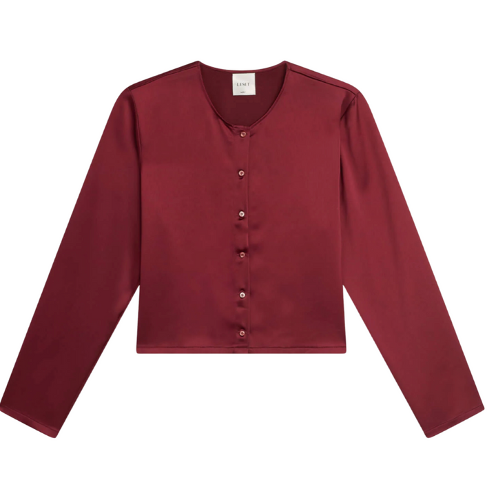 Barb Crew Cardigan - Bordeaux