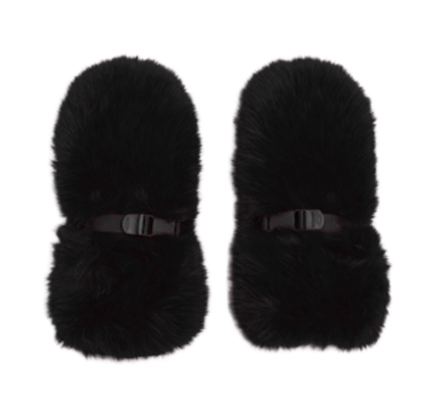Faux Fox Mittens - Black