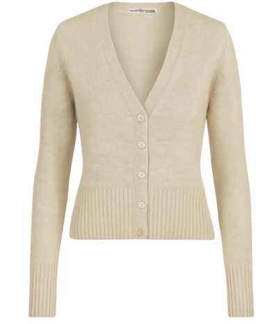 Chrissy V Neck Cardigan- Wheat