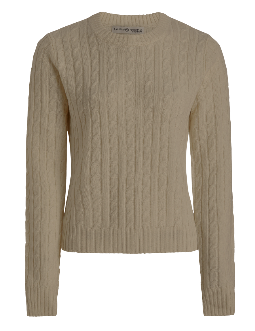 Stewart Cashmere Cable- Toast