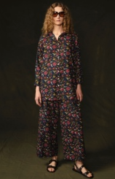 Wild Rose Printed Set - Sapphire Blue