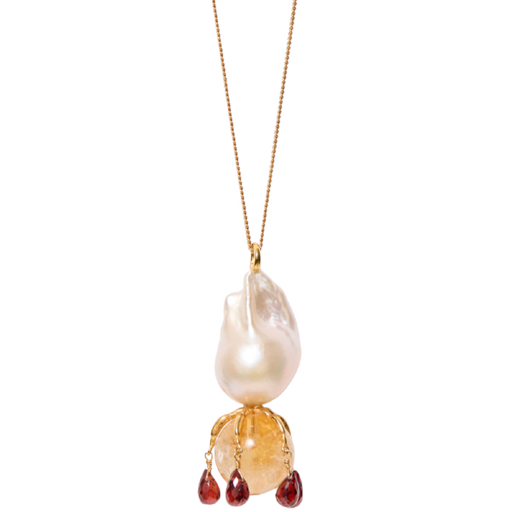 Lark Drip Necklace - Citrine