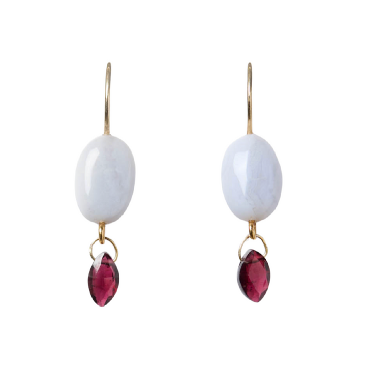 Jelly Bean Earrings - Blue Lace Agate