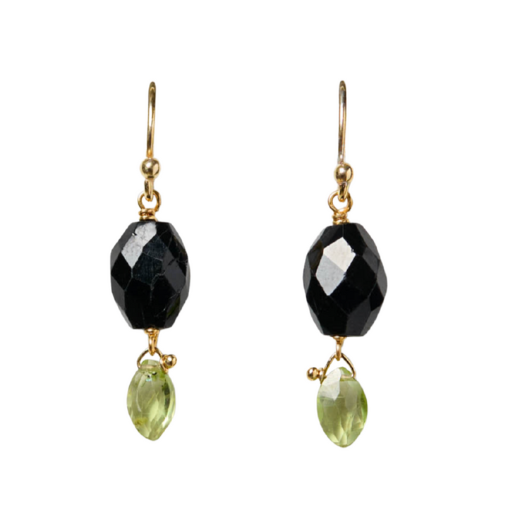 Jelly Bean Earrings - Black Tourmaline