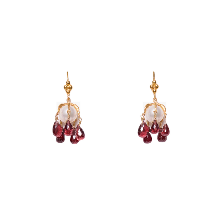 Lark Drip Earrings - Garnet