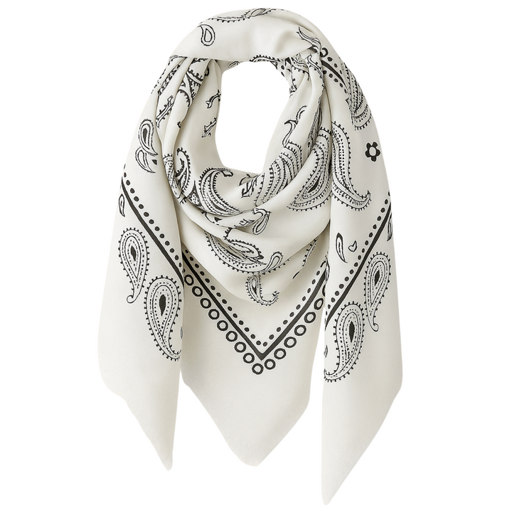 Large Bandana Scarf - ecru