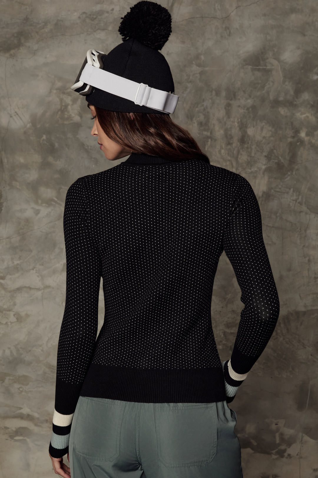 Holly Mock Neck Sweater -  Black