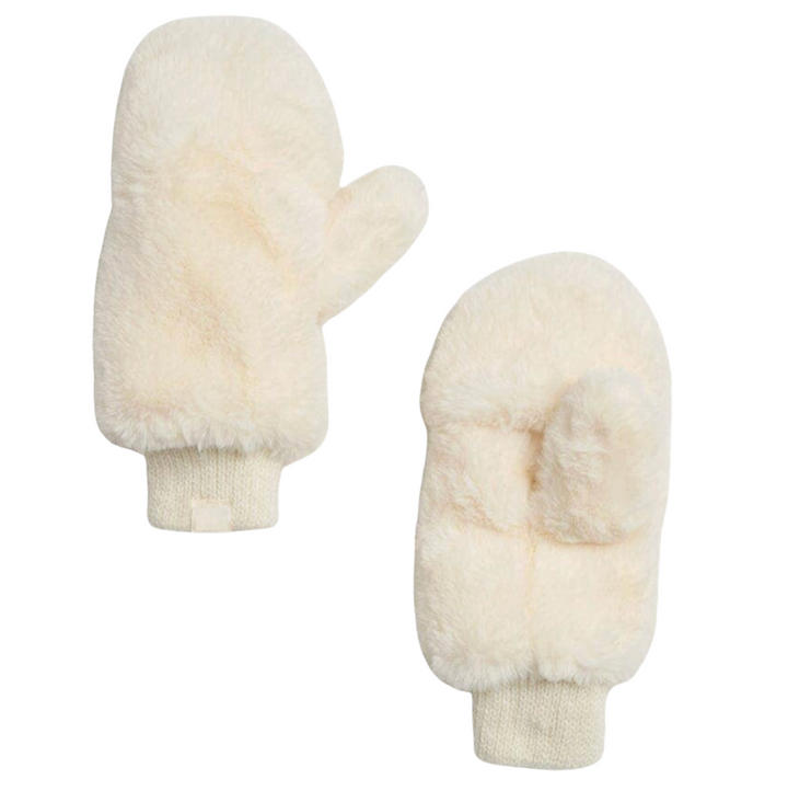 Faux-Fur Mittens - Ivory