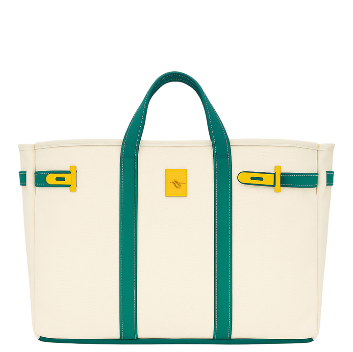 Canvas Tote Bag - Green Trim  