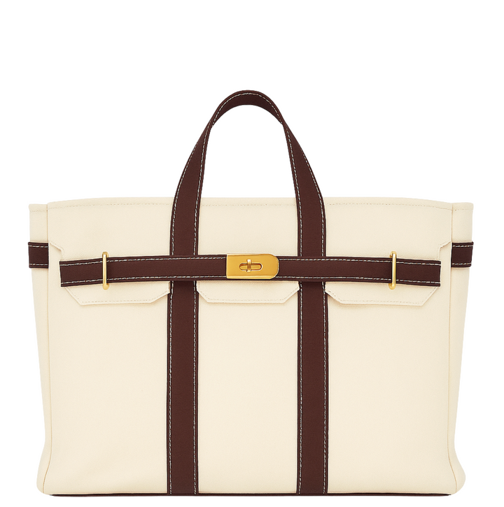 Canvas Tote Bag - Chocolate Brown Trim