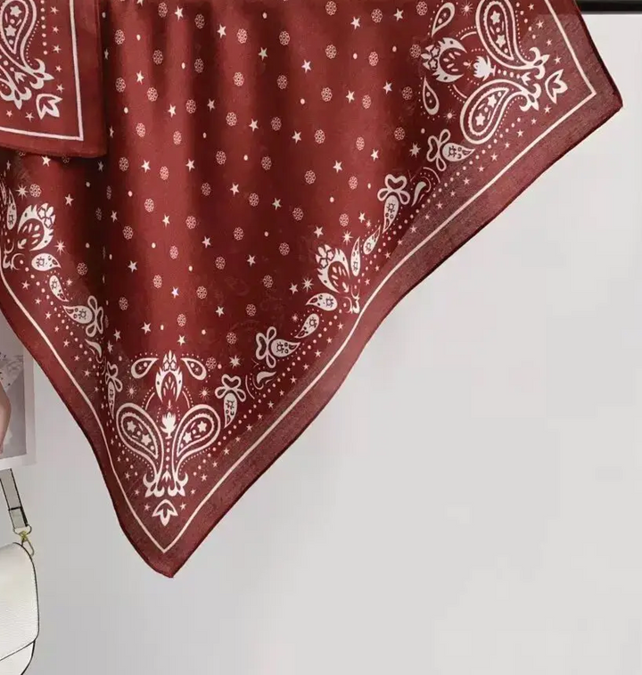 Silk Bandana Scarf - Rouge