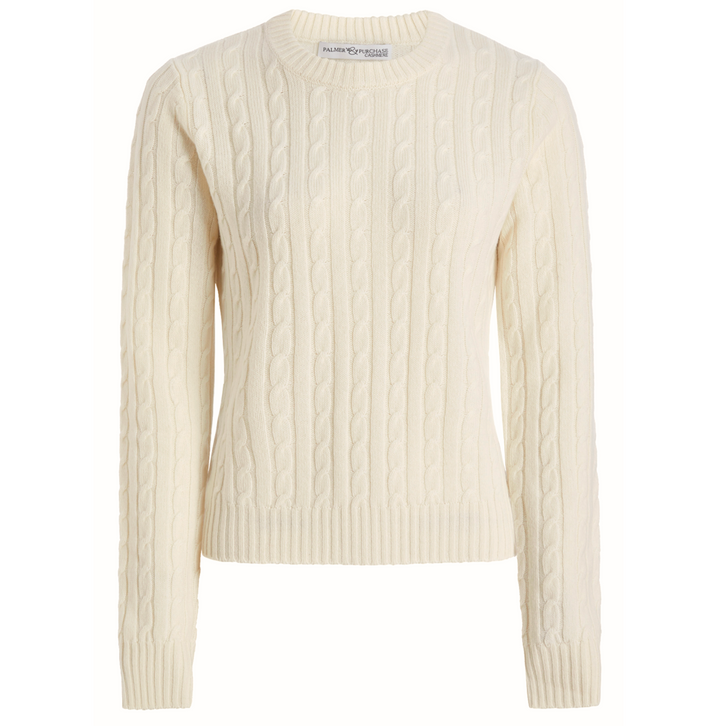 Stewart Cashmere Cable- Chalk