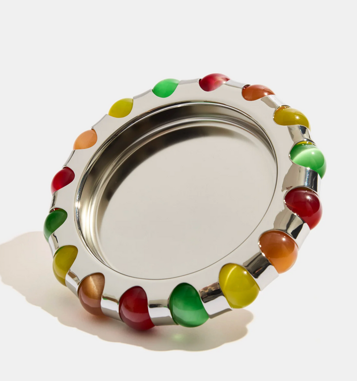 Rainbow Marbles Dish - Silver