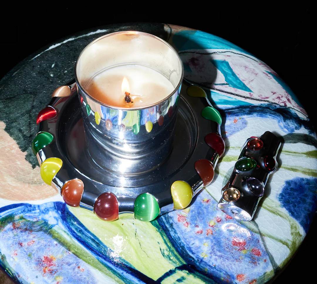 Rainbow Marbles Dish - Silver