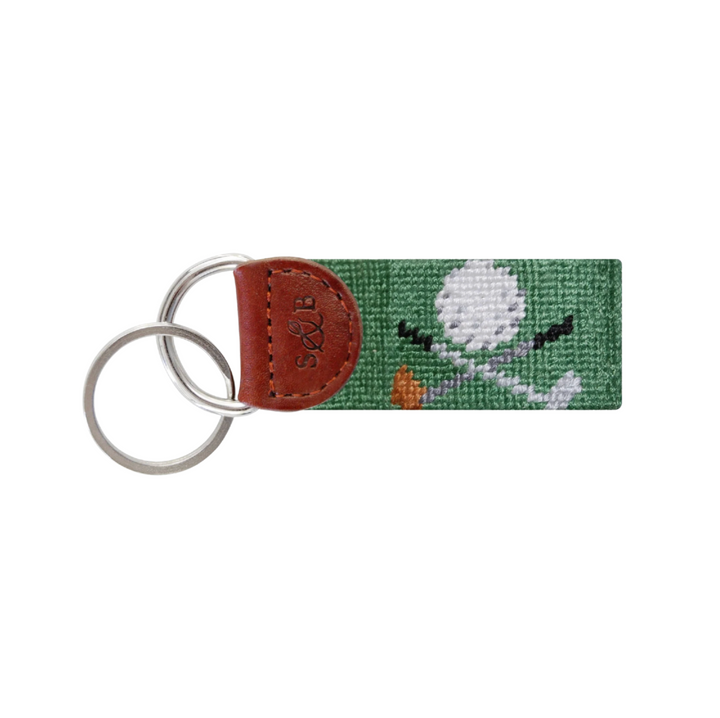Golf Clubs Key Fob - Sage
