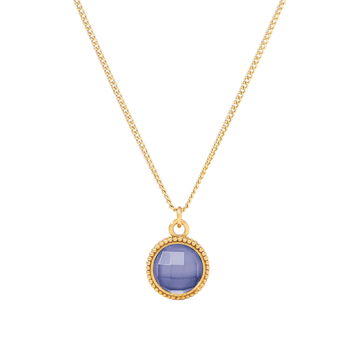 Fleur-de-Lis Solitaire Necklace - Iridescent Tanzanite Blue