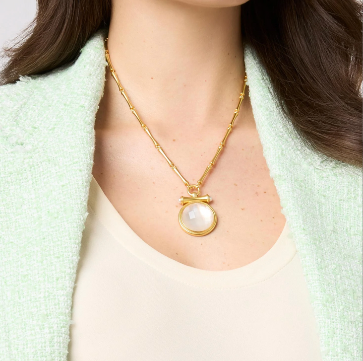 Bamboo Statement Necklace - Iridescent Strawberry