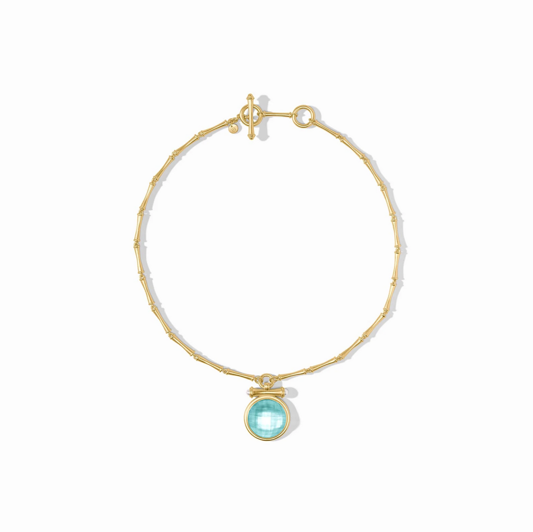 Bamboo Statement Necklace - Iridescent Strawberry