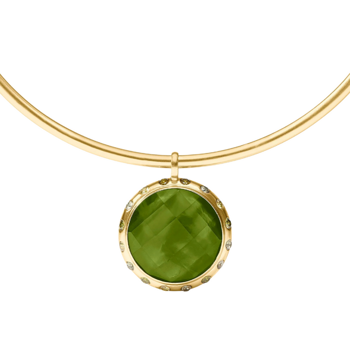 Rainbow Statement Necklace - Iridescent Palmetto Green