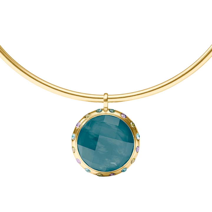 Rainbow Statement Necklace - Iridescent Montana Blue