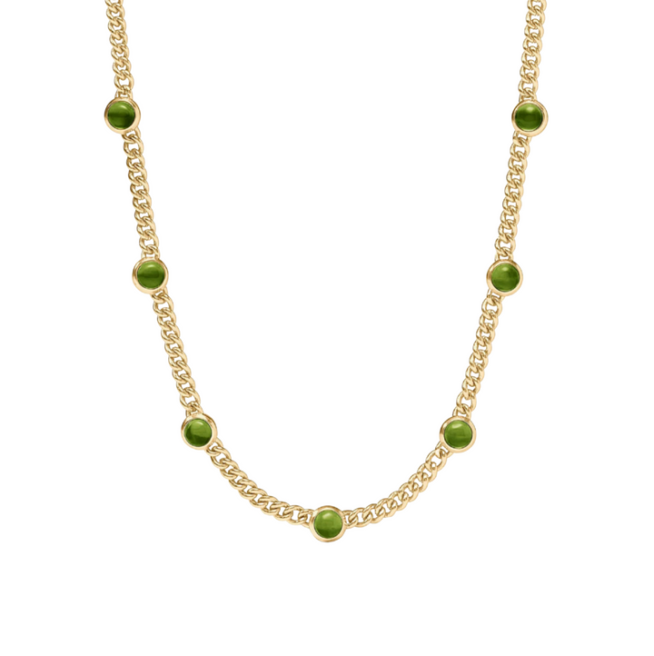 Dolce Delicate Station Necklace - Iridescent Palmetto Green