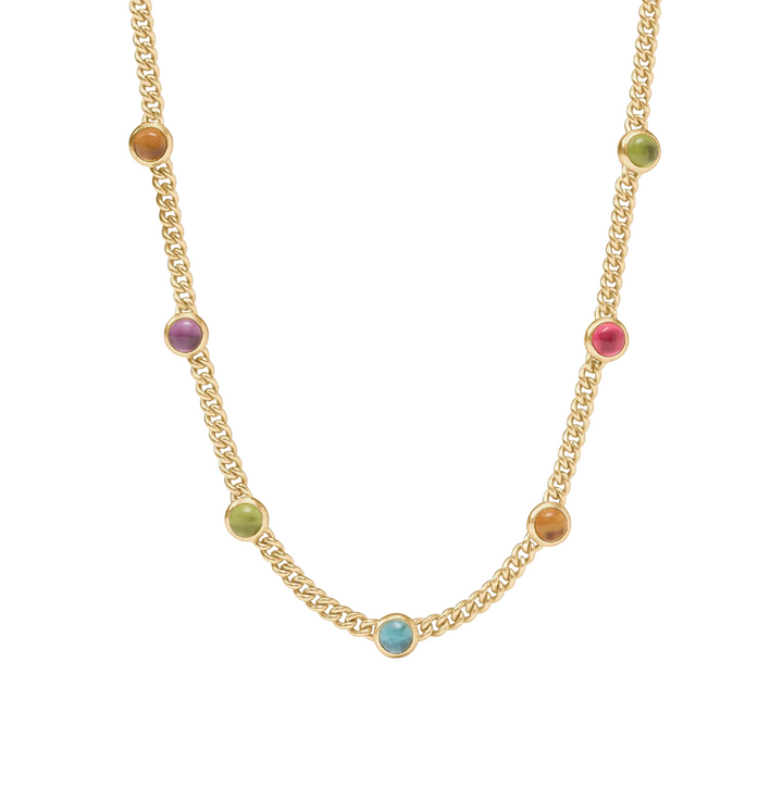 Dolce Delicate Station Necklace - Iridescent Multi-Stone