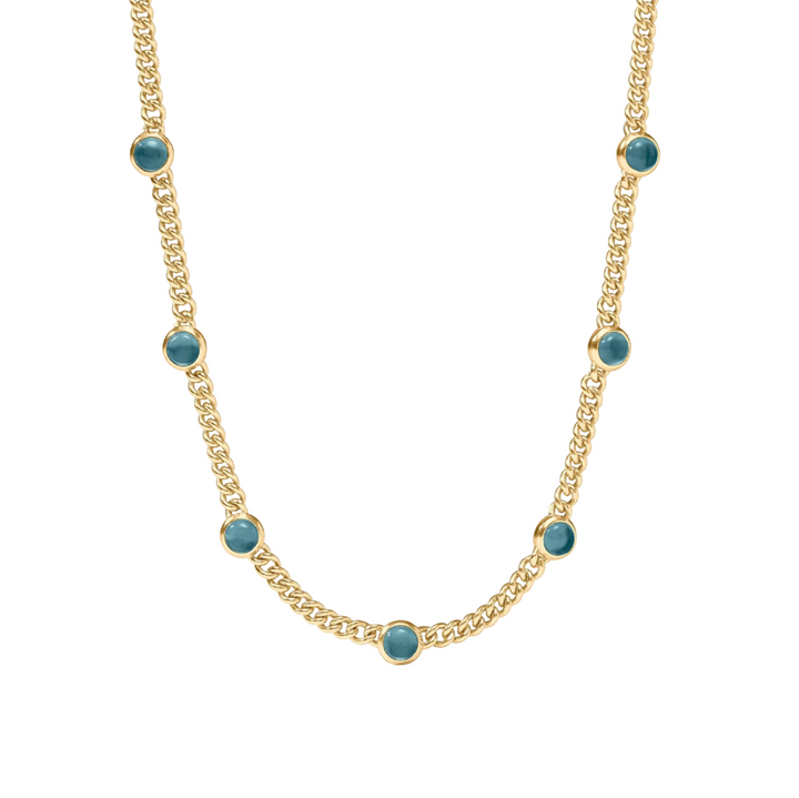 Dolce Delicate Station Necklace - Iridescent Montana Blue