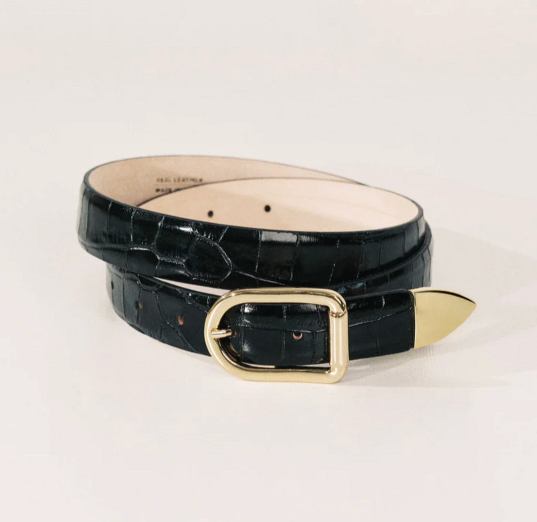 Mija Croco Tip - Black Croco/Gold