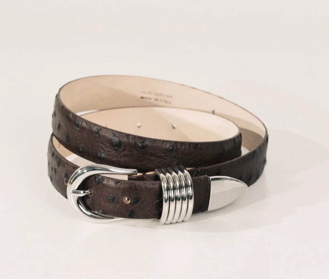 Hollyhock Ostrich - Brown/Silver