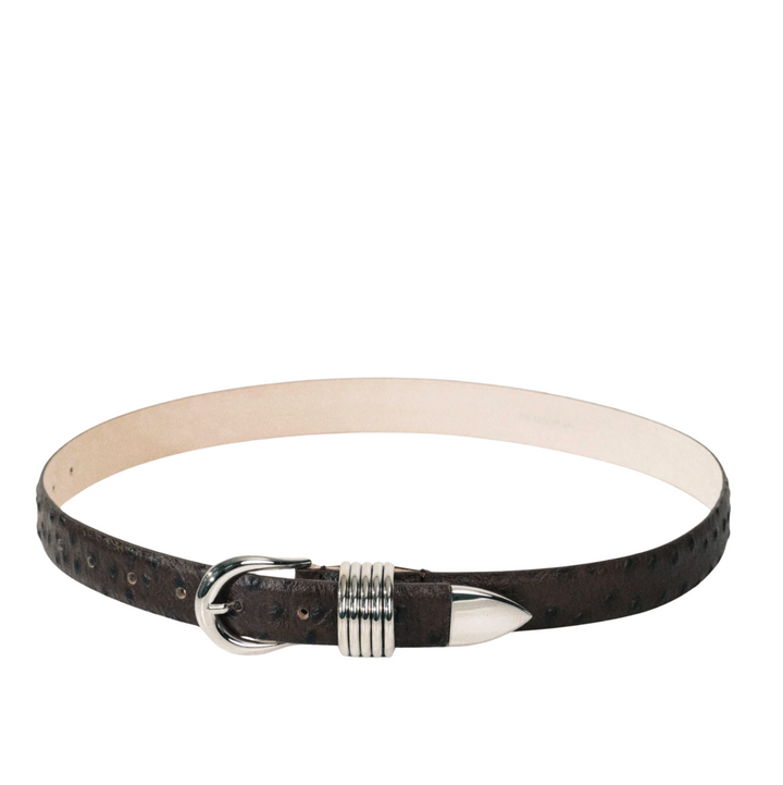 Hollyhock Ostrich - Brown/Silver