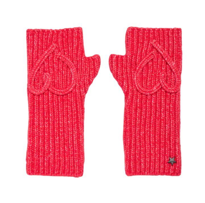Embroidered Love Gloves - Red