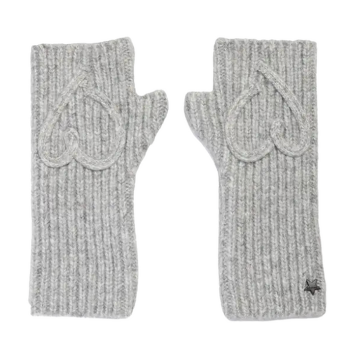 Embroidered Love Gloves - Grey