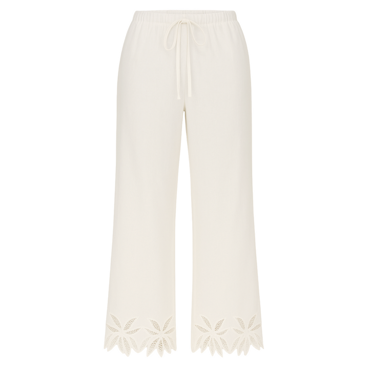Emmie Pant - White Palm Embroidery