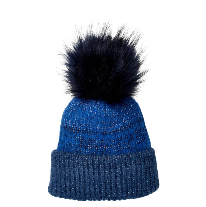 Blue Pom Pom Hat