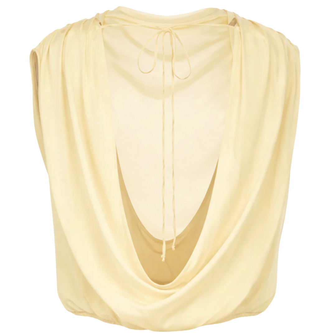 Bobi Draped Shell Top - Buttercream