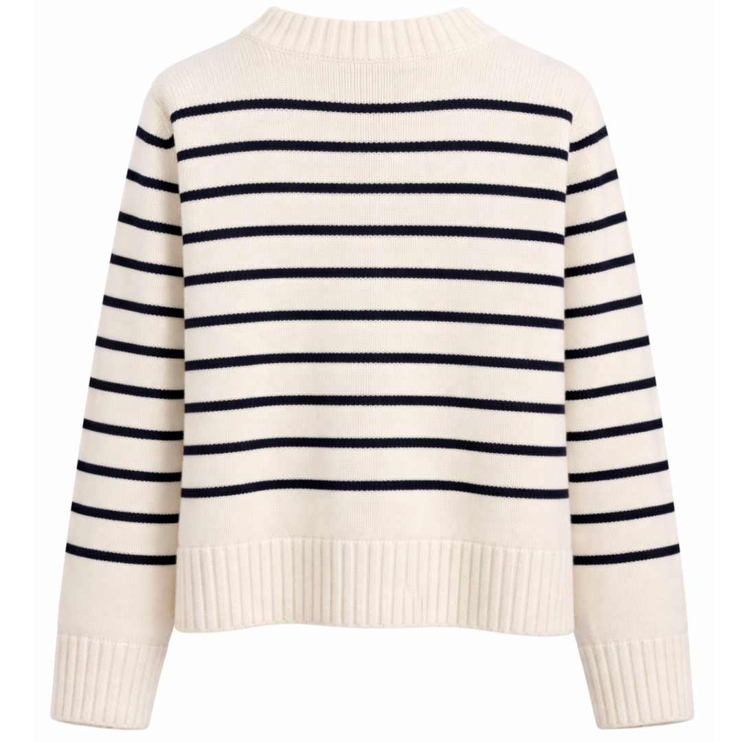 Kelly Striped Pullover- Chalk