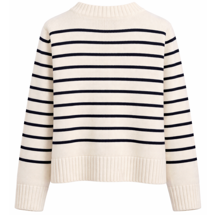 Kelly Striped Pullover- Chalk