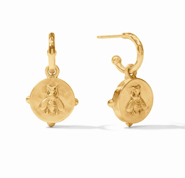 Honeybee Hoop & Charm Earring - Iridescent Melon