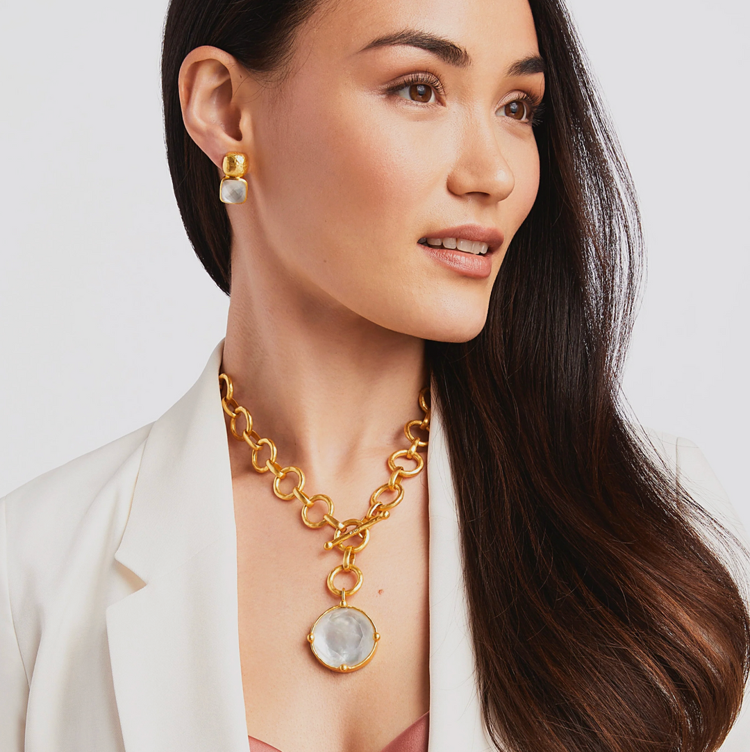 Honeybee Statement Necklace - Iridescent Melon