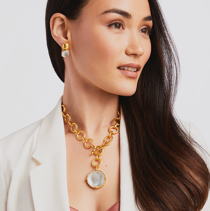 Honeybee Statement Necklace - Iridescent Melon