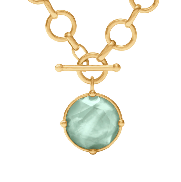 Honeybee Statement Necklace - Iridescent Aquamarine Blue