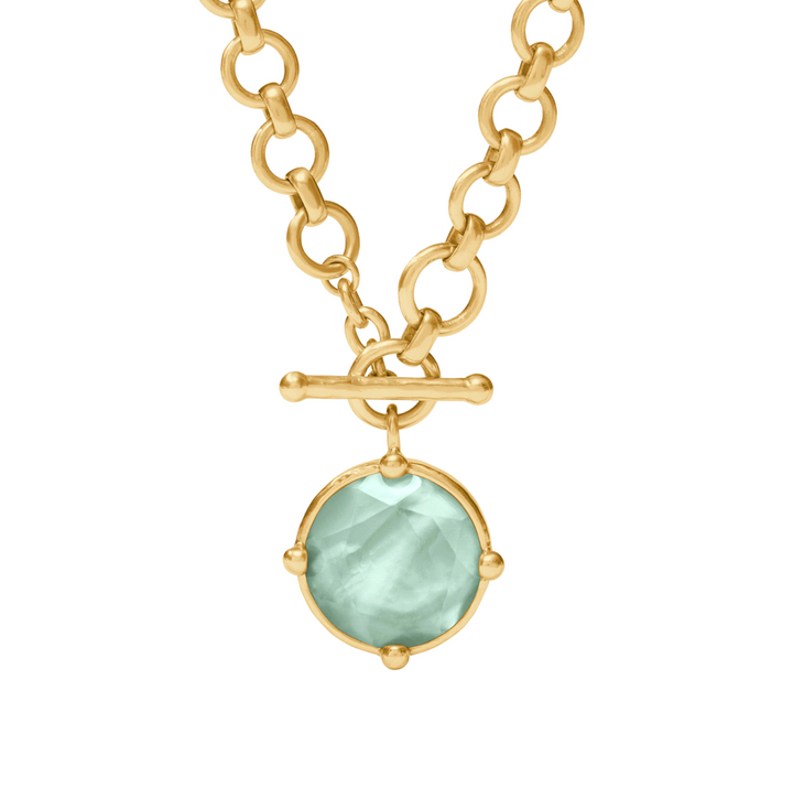 Honeybee Demi Necklace - Iridescent Aquamarine Blue