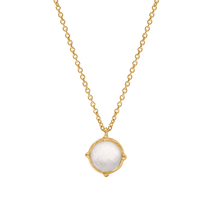 Honeybee Solitaire Necklace - Iridescent Clear Crystal