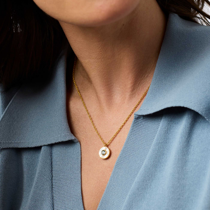 Colette Circle Delicate Necklace - Champagne