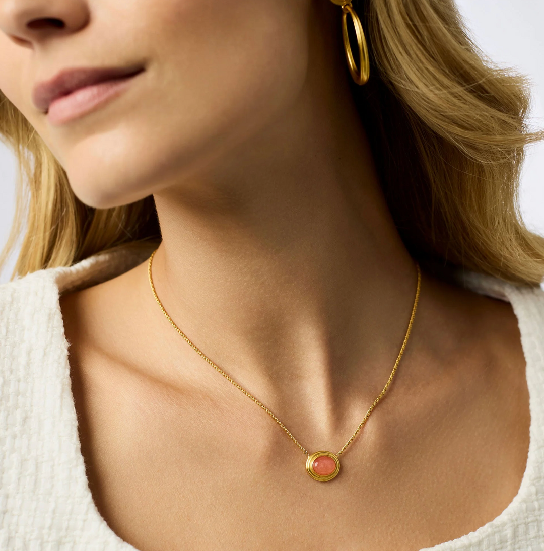 Portofino Solitaire Necklace - Aqua Jade