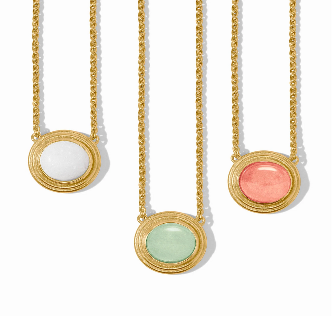 Portofino Solitaire Necklace - Aqua Jade