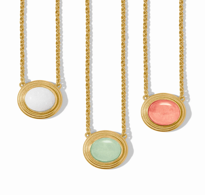 Portofino Solitaire Necklace - Aqua Jade