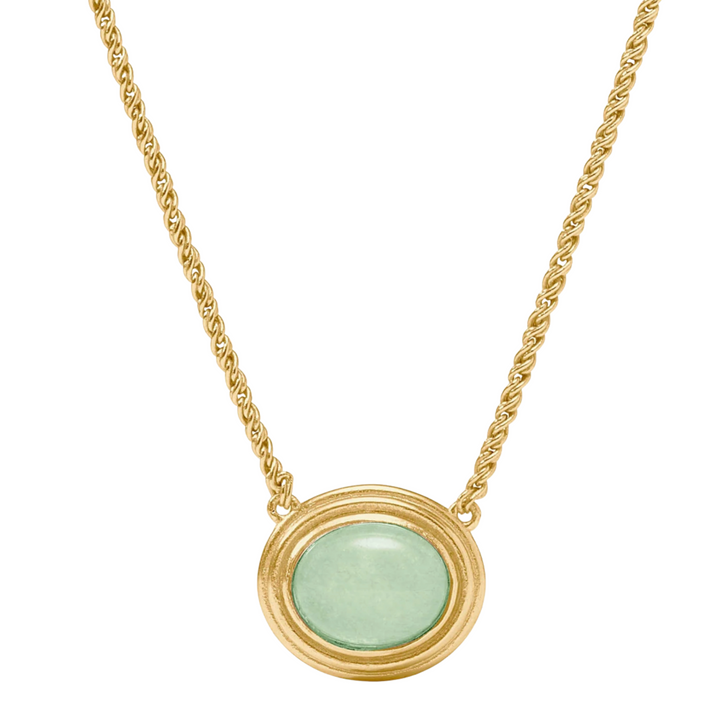 Portofino Solitaire Necklace - Aqua Jade
