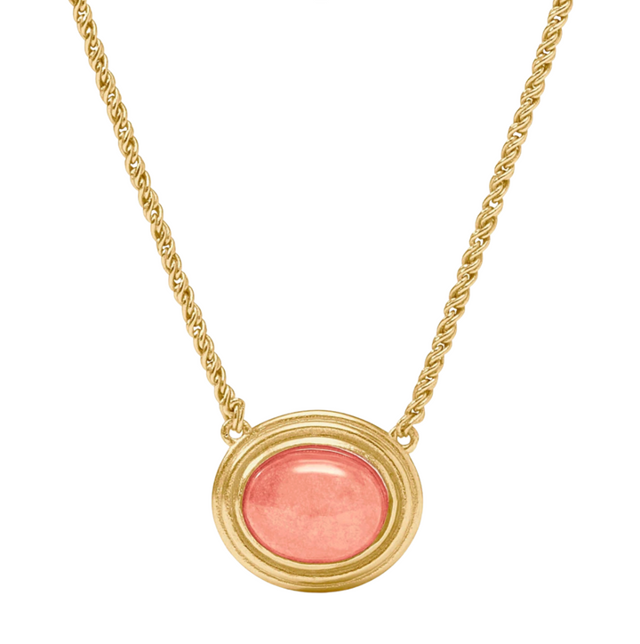 Portofino Solitaire Necklace - Melon Jade