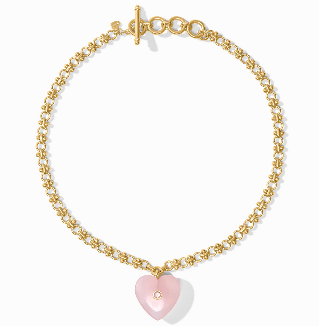 Heart Necklace - Pink Quartz